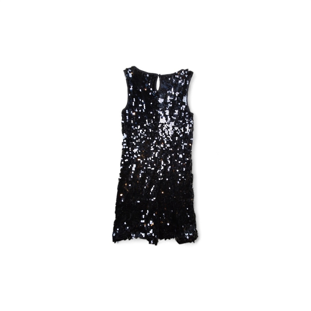 Speechless Black Sequin Sheath Dress Sleeveless Round Neck Short Size S